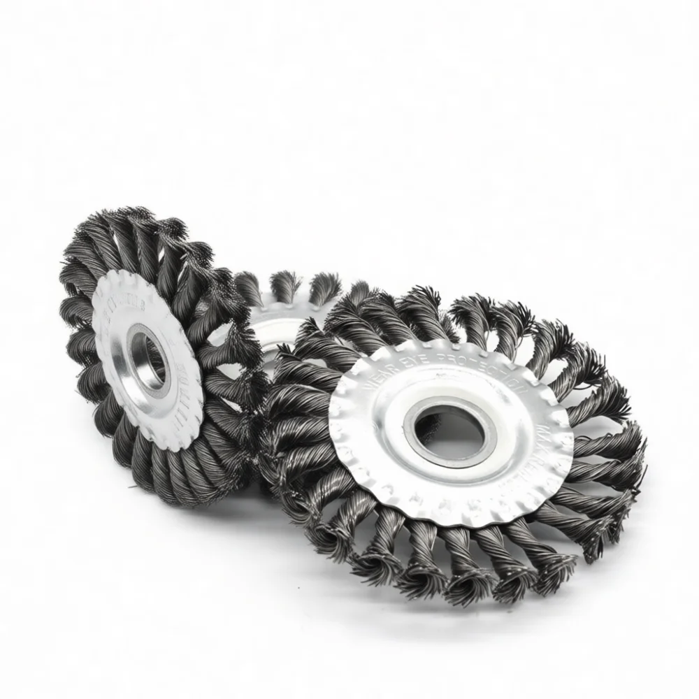 Industrial Grade Twisted Wire Wheel Brush 125mm Steel Flat Brush For Metal Welding Seam Rust Paint Removal Angle Grinder