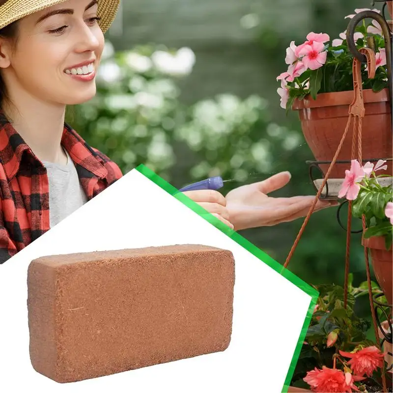 Organic Coir For Plants Coco Coir Block Potting Flower Supplies For Landscaping Vegetables Indoor Outdoor Gardening Starting