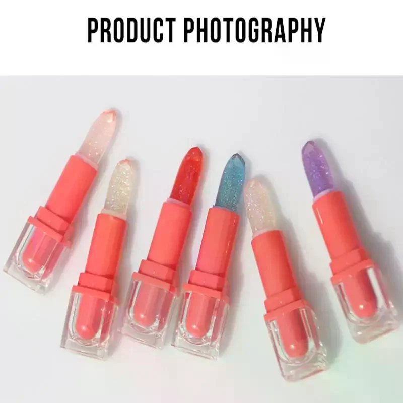 BSIMONE Rossetto Glitterato Balsamo Labbra Cambia Colore Trasparente Idratante Cristallo Gelatinoso Perlescente Volumizzante Lucidalabbra Cosmetico