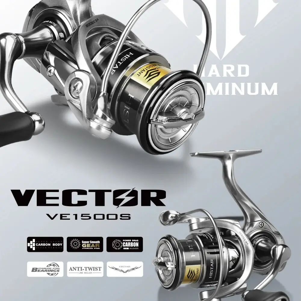 

HISTAR Vector Fishing Spinning Reel Handle Replacement 1500S-3000S 6+1 Ball Bearings 5KG Drag Power 147-230G Light Carbon