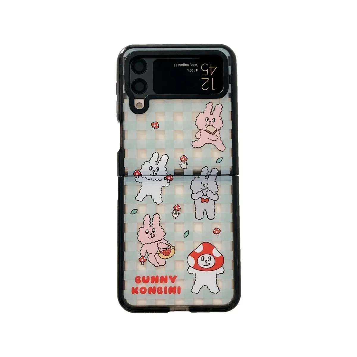 

Black Border Acrylic Cat Cartoon Phone Case for Samsung Galaxy Z Flip 5 4 3 Back Cover for ZFlip3 ZFlip4 ZFlip5 Hard Case Shell