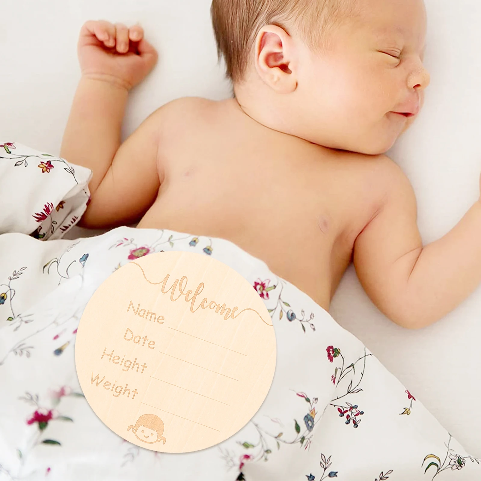 

3pcs Smooth Edges Milestone Cards Newborn Hospital Photo Props Growth Record Keepsakes Birth Announcement Display