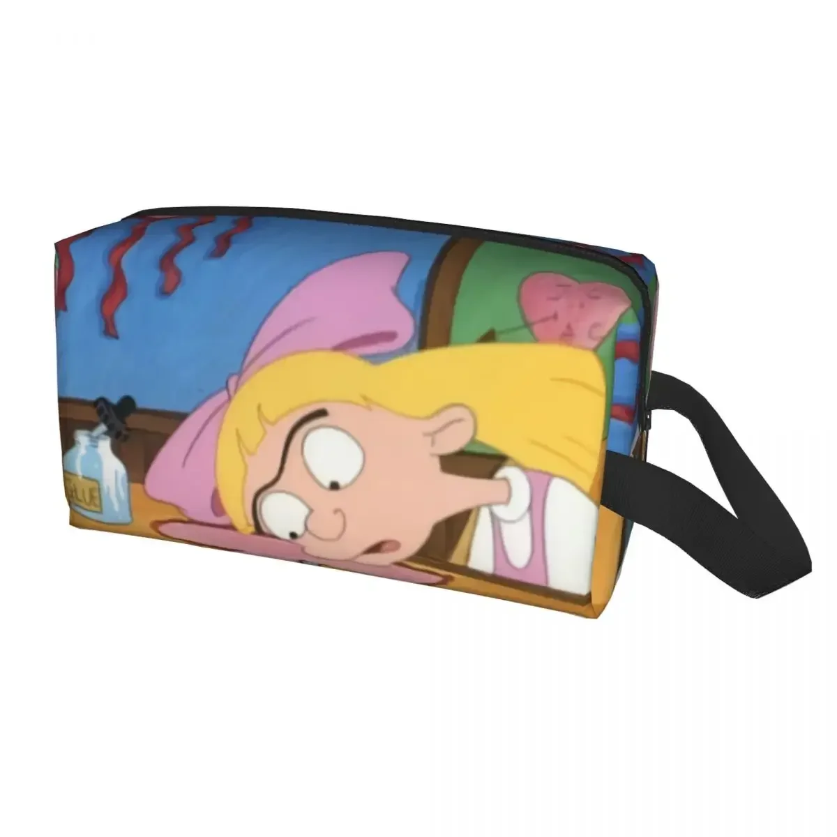 Custom Hey Arnold Anime Comedy Helga Pataki Toiletry Bag Women Makeup Cosmetic Organizer Lady Beauty Storage Dopp Kit Case