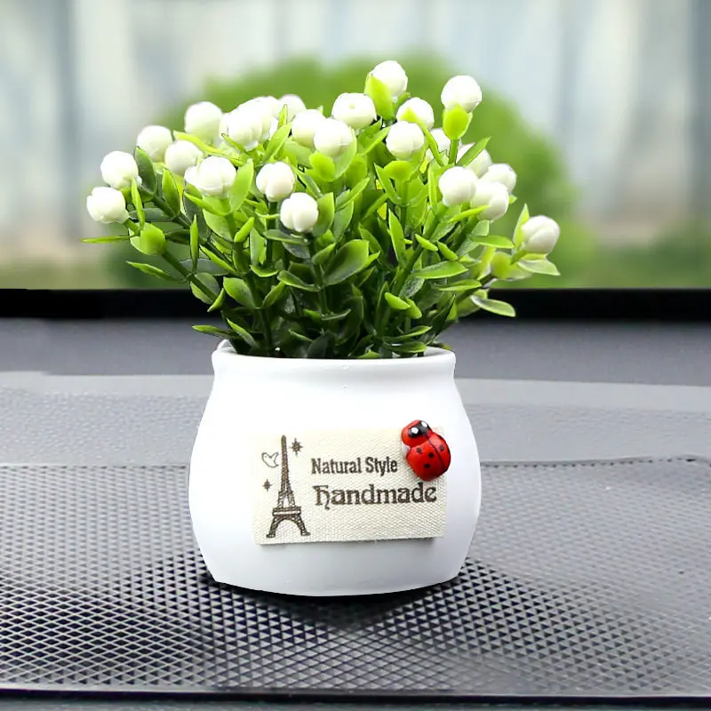 Hot Selling Car Interior Decorative Center Console Pot Ornament Artificial Flower Plant Lucky Fruit Bonsai for Car