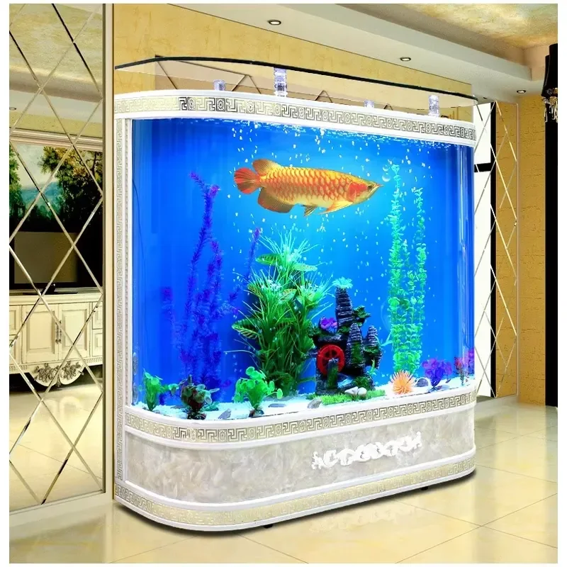 Customized Large Glass Fish Tank for Modern Rectangular Aquarium Life Environmental Protection Marine Fish Display Indoor