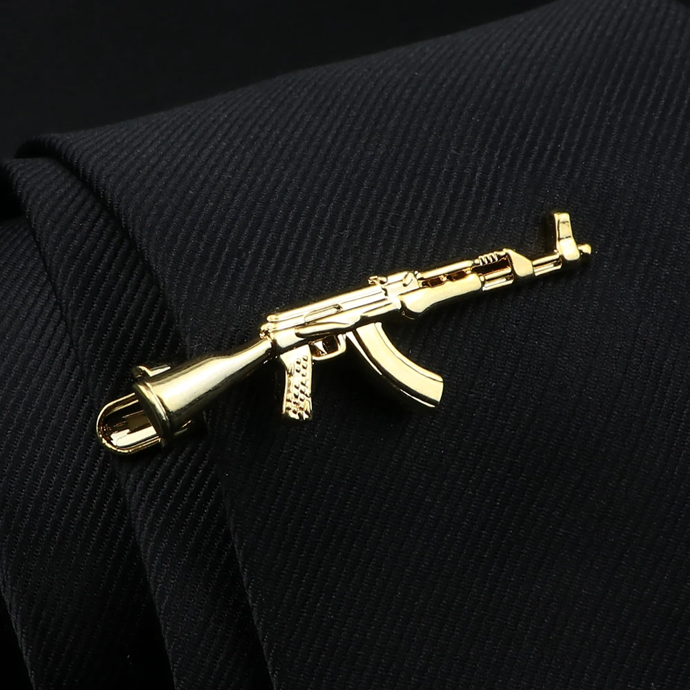 4pcs Metal Men Tie Clip Set With Gift Box Gentlemen Classic Necktie Tie Bar Clasp Clip Pin Black Gun Bullet Wedding Men Jewelry