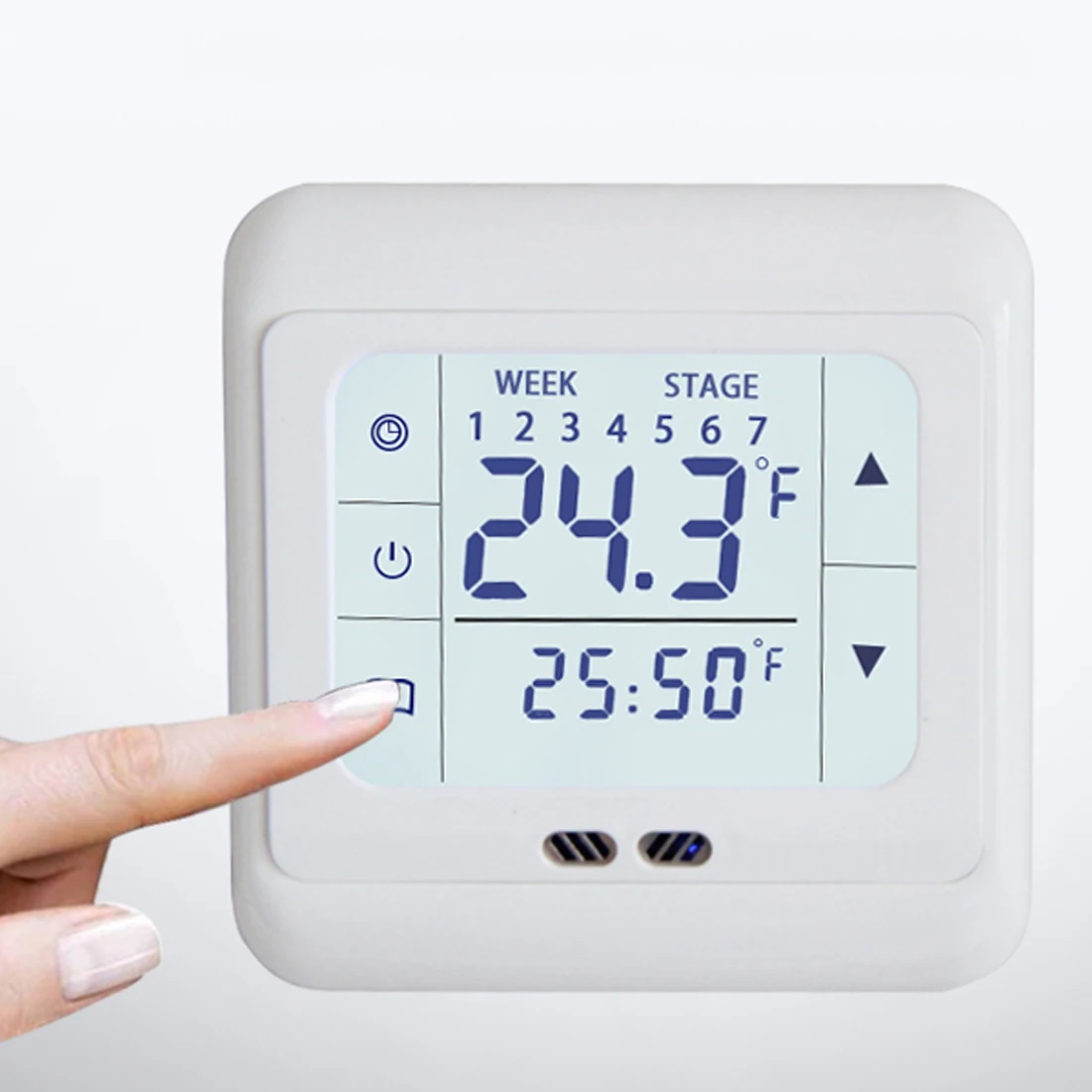 Termorregulador Digital programable, termostato de calefacción de habitación con pantalla táctil, sistema de calefacción eléctrica de suelo