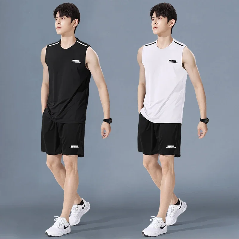 

Italy imported fitness clothing men's running sports vest suit basketball suit