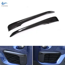 For BMW X1 F48 2016 2017 2018 2019 Exterior Front Headlight Fog Lamp Eyebrow Cover Car Accessories ABS Carbon Texture Trim