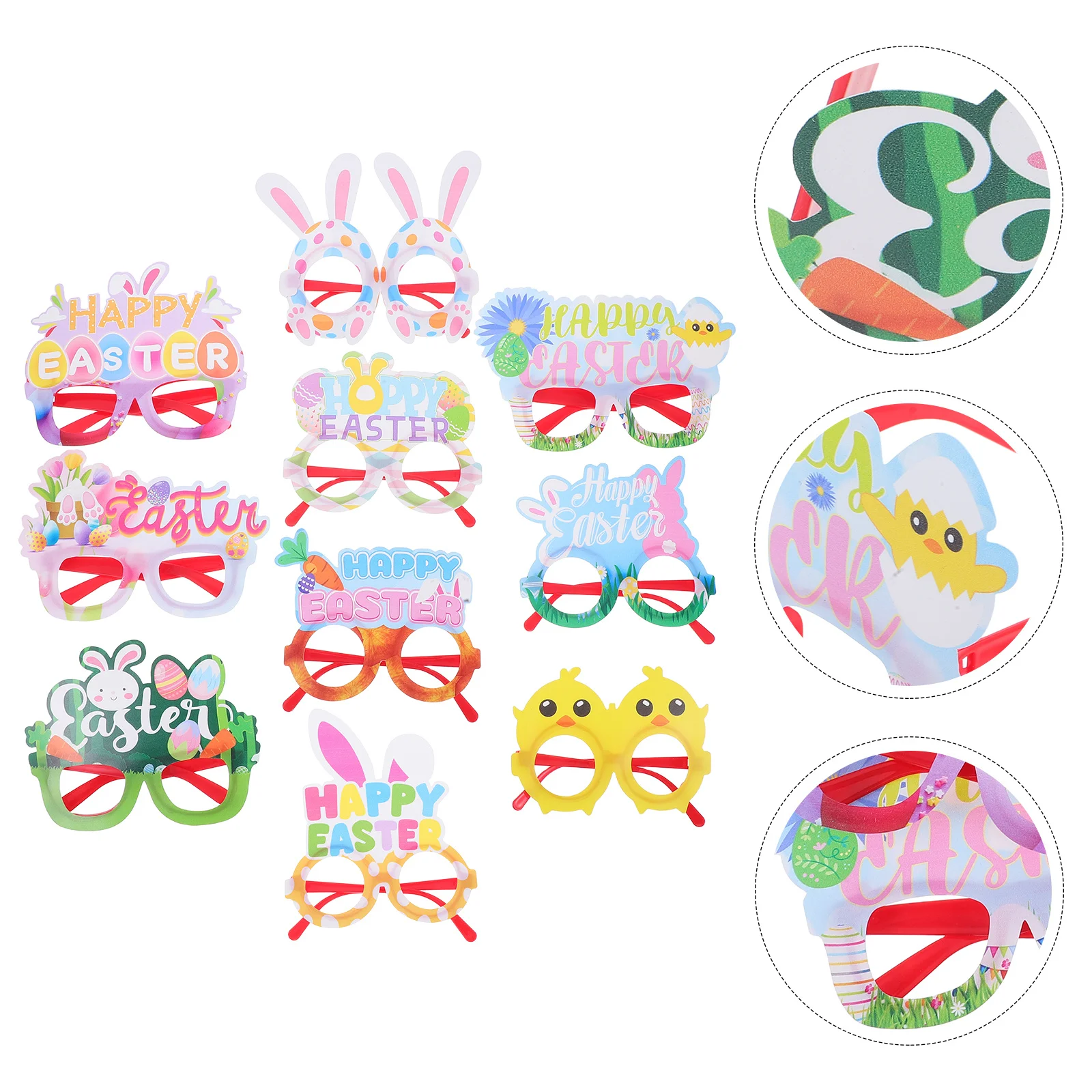 

10Pcs Easter Eye Wear Cute Animal Design Children's Party Props for Photoshoots Holiday Events Comfortable Lightweight