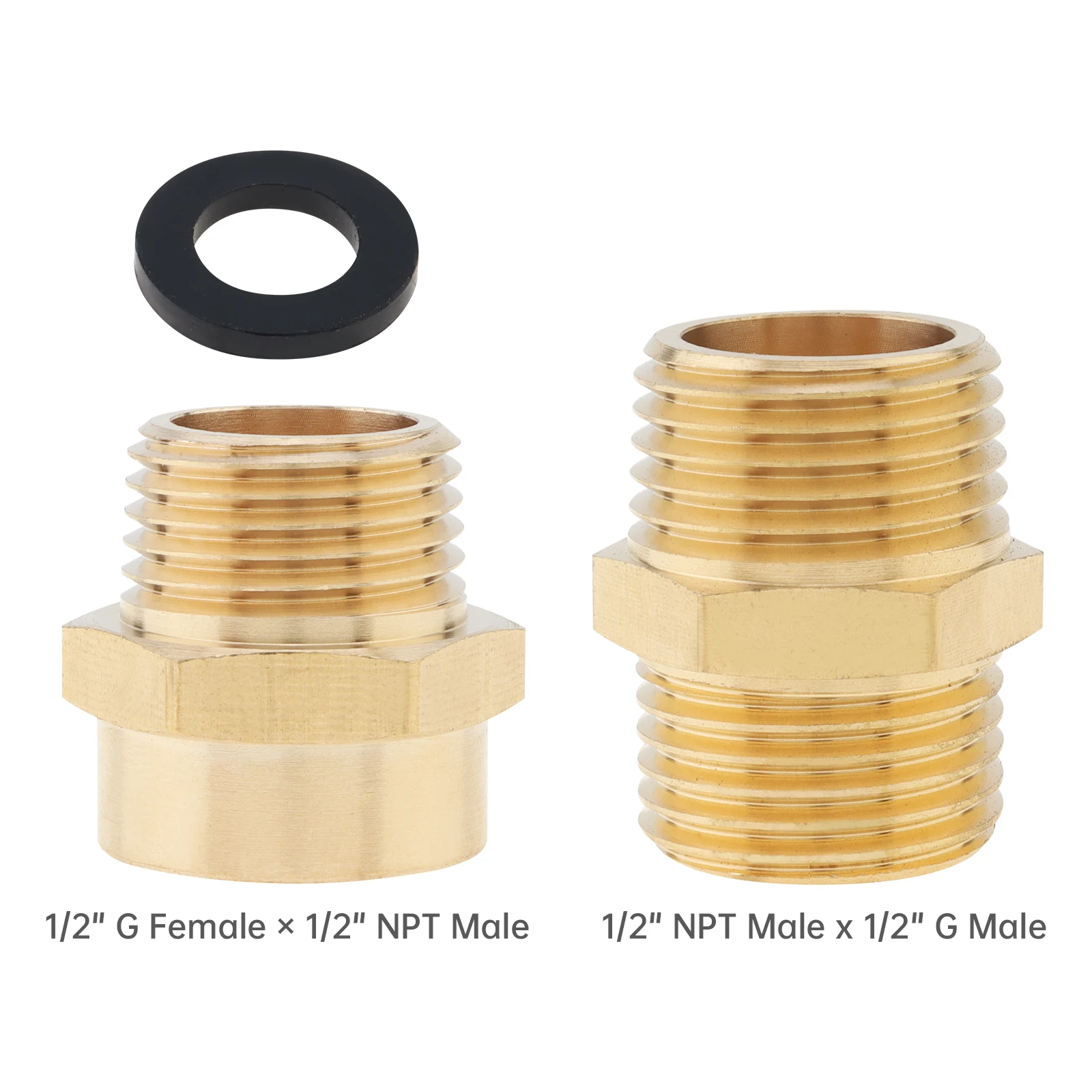 1 pc Pipe Thread Adapter 1/2 inch G Female x 1/2 inch NPT Male 1/2 inch NPT Male x 1/2 inch G Male Adapter Brass Pipe Fitting