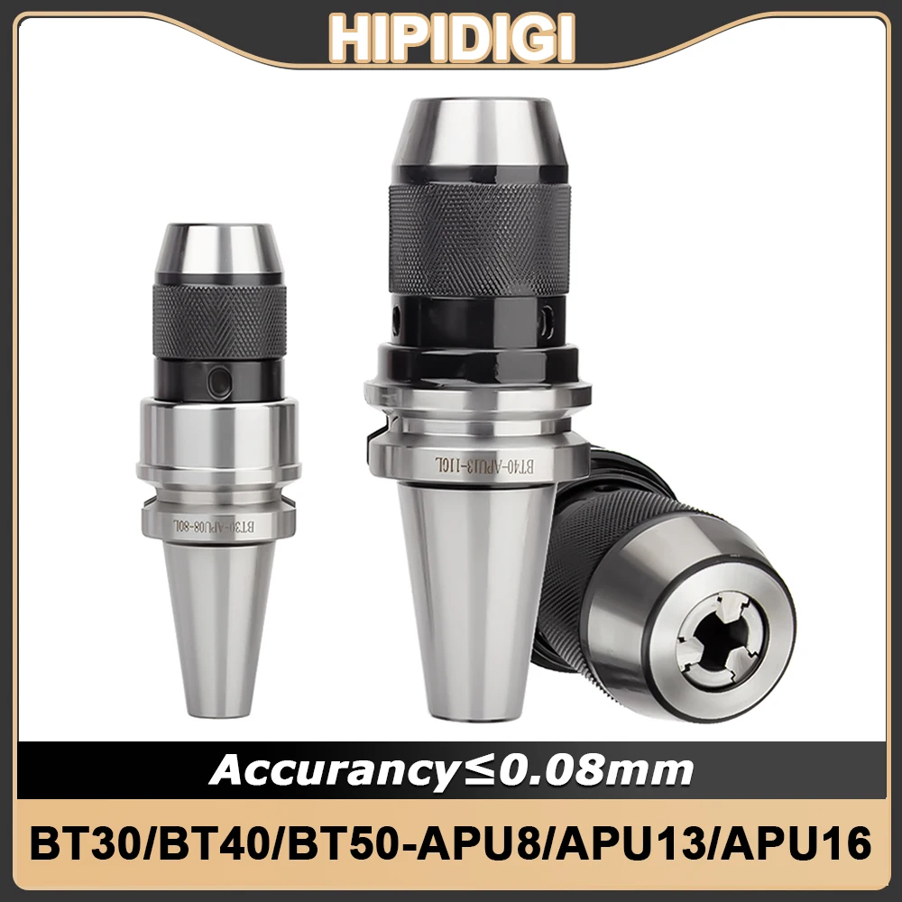 BT APU BT30 BT40 BT50 APU08 APU13 APU16 Suporte de ferramenta de autoaperto Mandril de perfuração automático Suporte de pinça Ferramenta para fresa