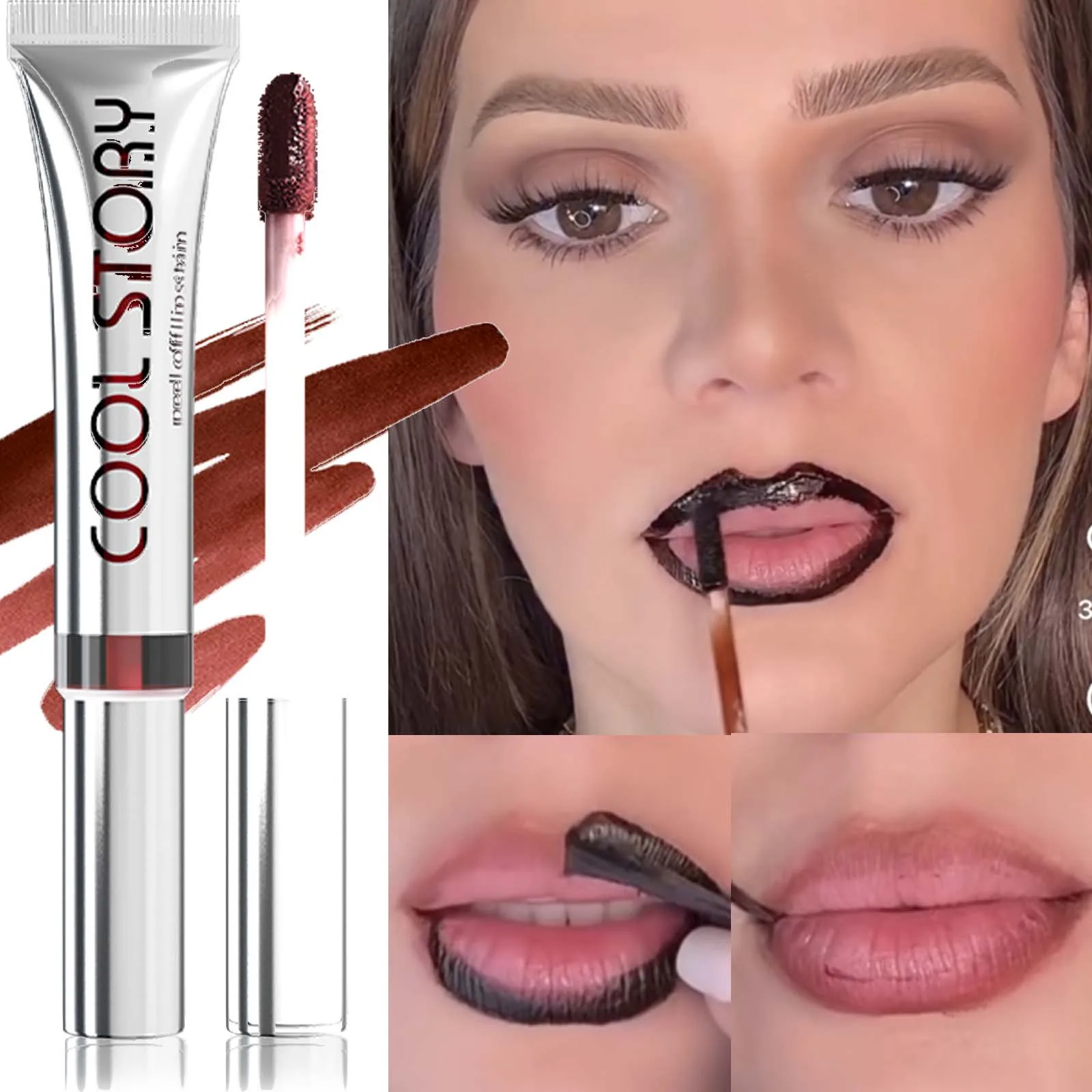9 colori Impermeabile Peel Off Lip Liner Tattoo Lipgloss Matte a lunga durata Lip Tint Marrone Contorno Labbra strappanti Macchia Cosmetici