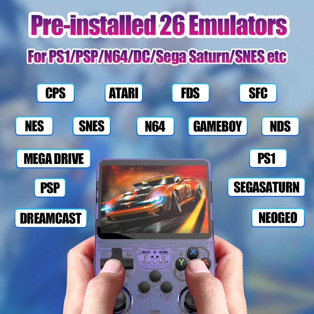 ใหม่ 64G R36S มือถือคอนโซลวิดีโอเกม Retro 18494 เกม EmuELEC OS สําหรับ PS1/PSP/SS/DC /N64/NES Emulators แบบพกพาคอนโซล