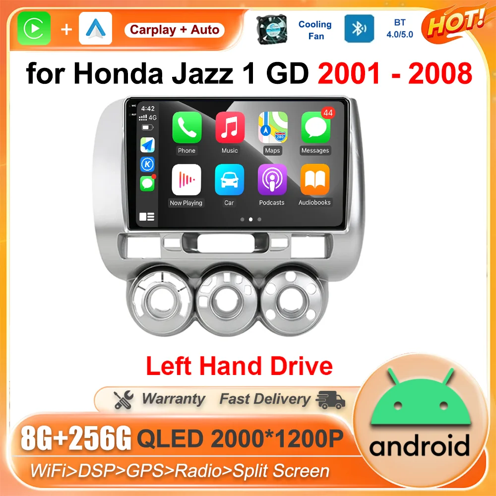 

Android Auto Left Hand Drive Car Radio for Honda Jazz 1 GD 2001 - 2008 GPS Navi Bluetooth Multimedia Audio Player Android System