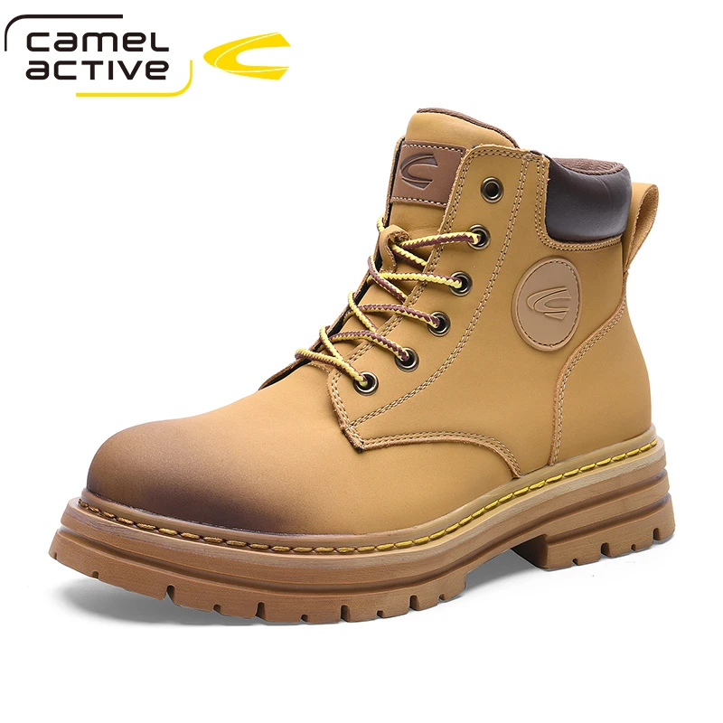 

Camel Active Autumn Winter Fashion Ankle Boots Comfortable Work Boots Men Leather Boots Outdoor Motorcycle Boots Size 38-44