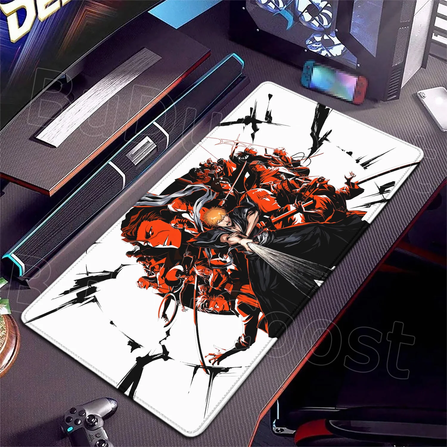 

New Cool Anime Bleach Desk Mat Laptop Gaming Office Mouse Pad 900x400mm Rubber Keyboard Mat PC Cabinet Ichigo Kurosaki Mousepad