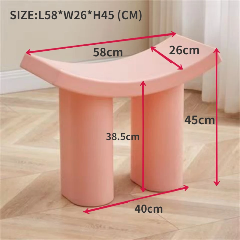 Little Elephant Legs Shape Shoe Changing Stool Household Indoor and Outdoor Plastic Bedroom Low Makeup Bench Dressing Stools ins