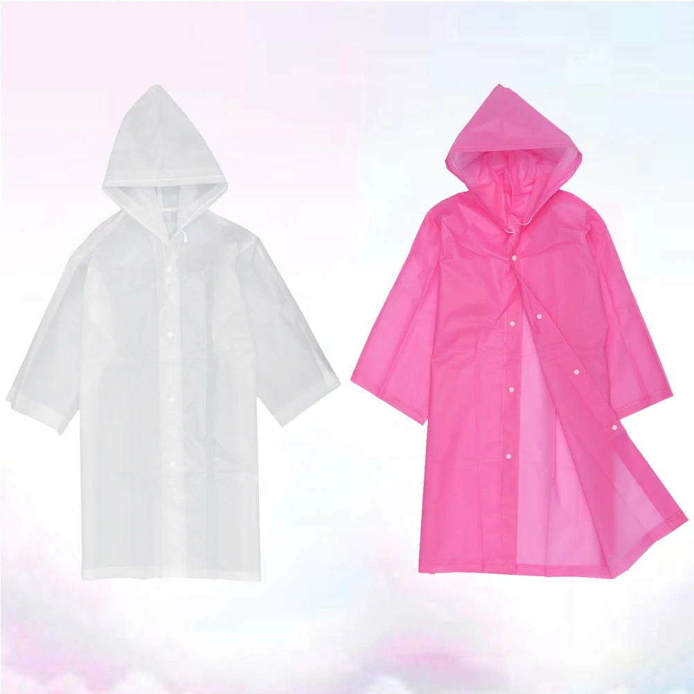 

2Pcs Children Raincoat Kid Rainwear Thickened Waterproof EVA Material Lightweight Practical Water Resistant Durable