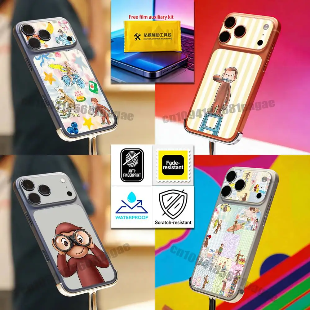 

For C-Curious George Monkey GOD Jesus iPhone 17 Pro Max Phone Back Film Decal Skin Wrap Protective Sticker Full Cover