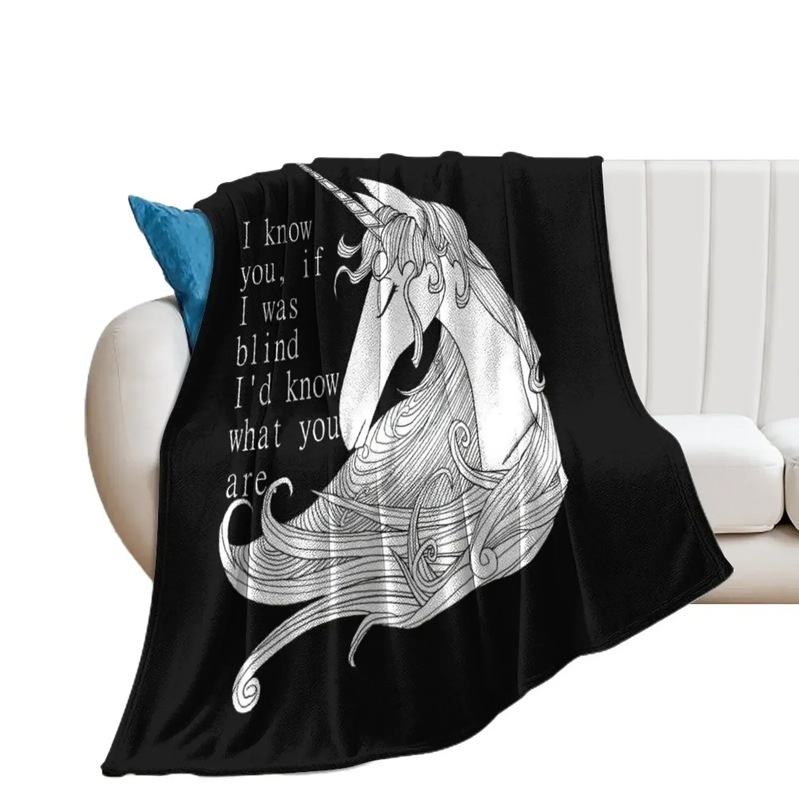 

Unicorn reflection Throw Blanket Furrys Picnic Blankets