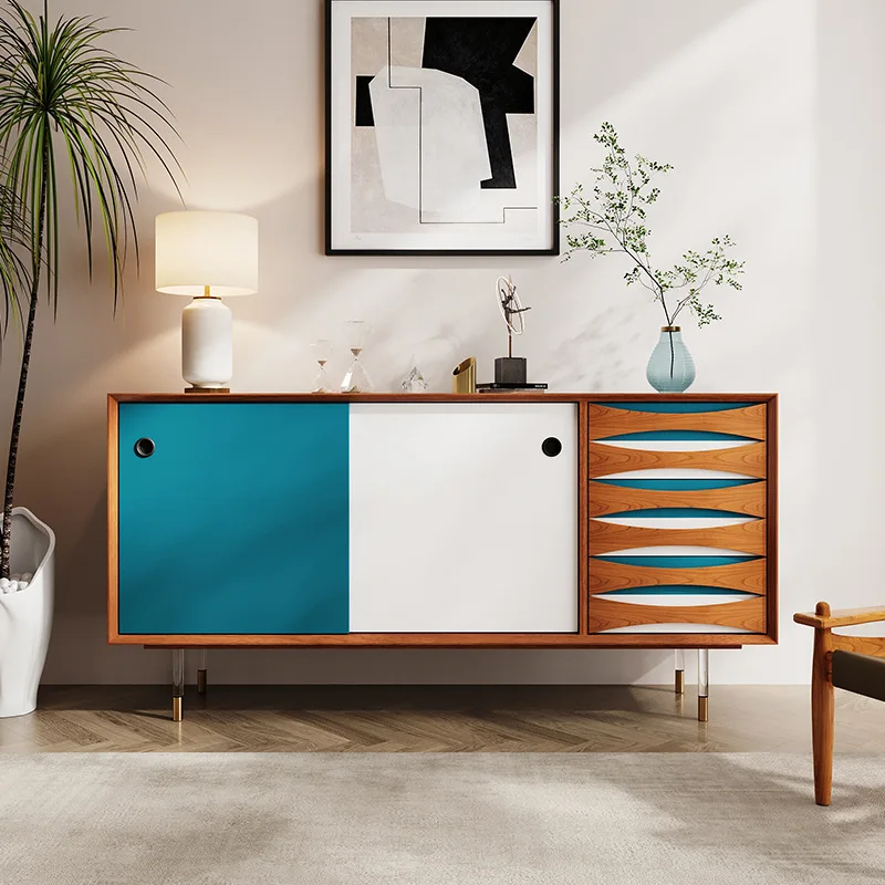 

Side cabinet, living room solid wood wall decoration, tea cabinet, drawer, entrance cabinet