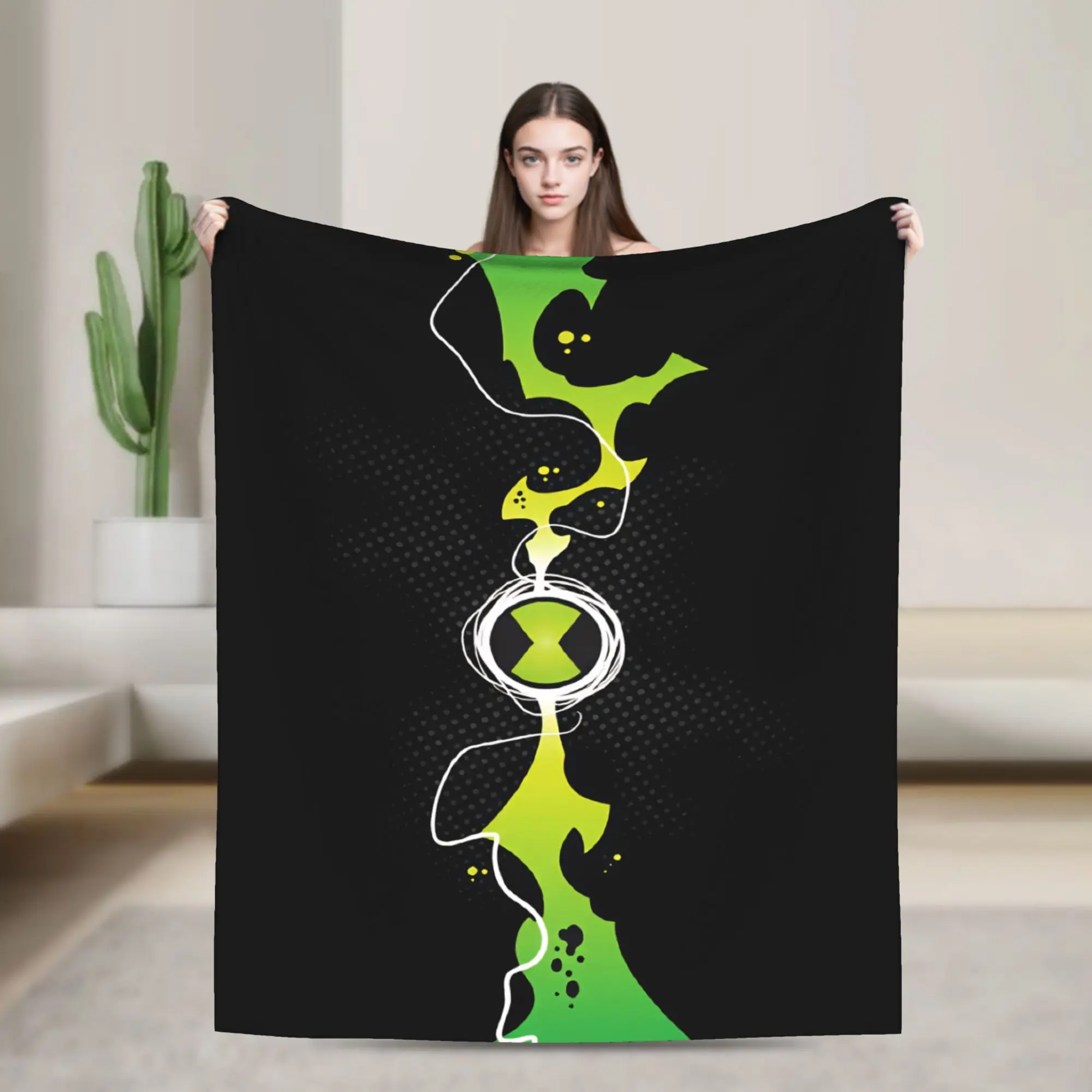 Ben 10 Cartoon Animation Blanket Quality Warm Cozy  Throw Blanket Winter Plane Travel Living Room Trend Bedspread