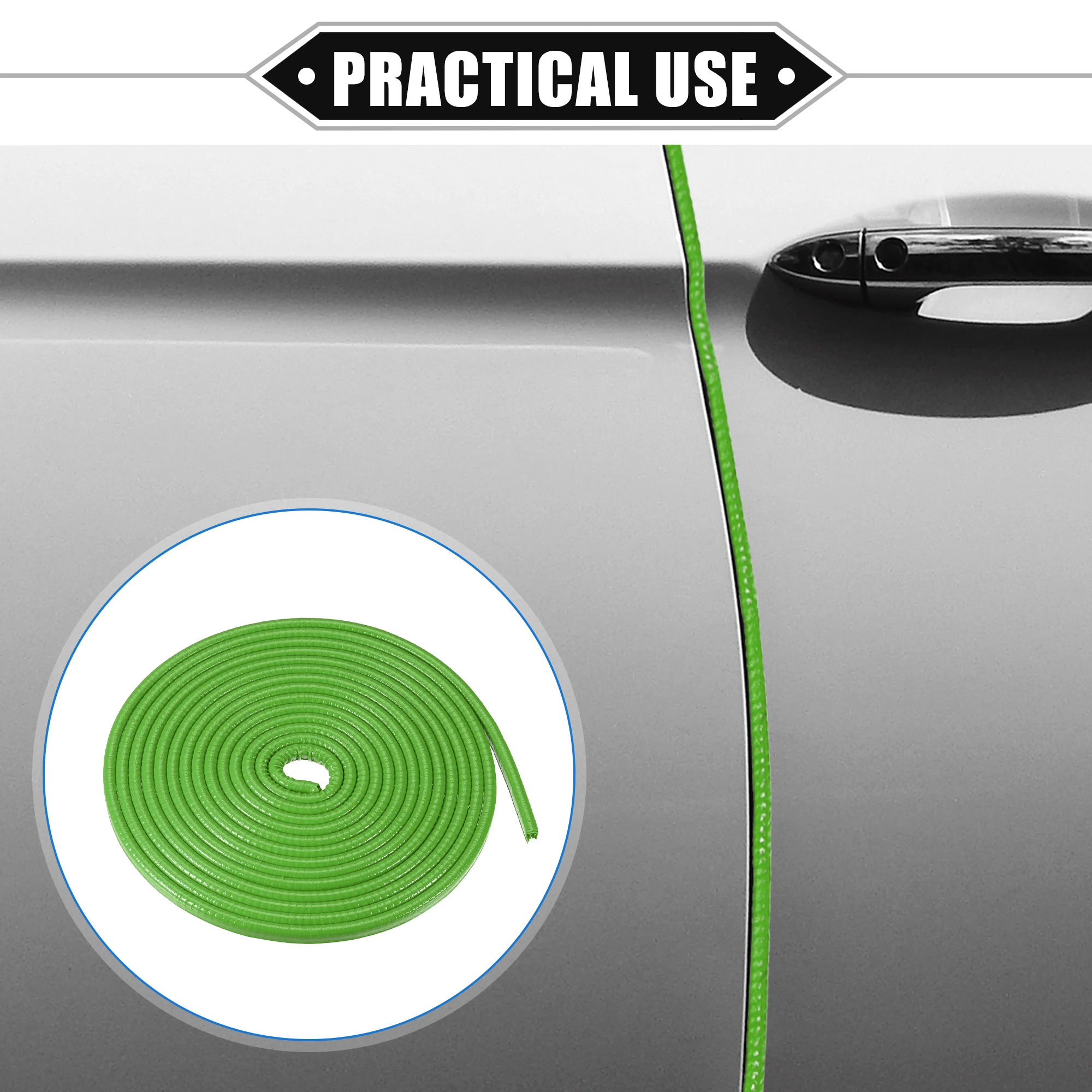 UXCELL Car Door Edge Guard 16.4ft U Shape Rubber Trim Seal Strip Universal PVC Green