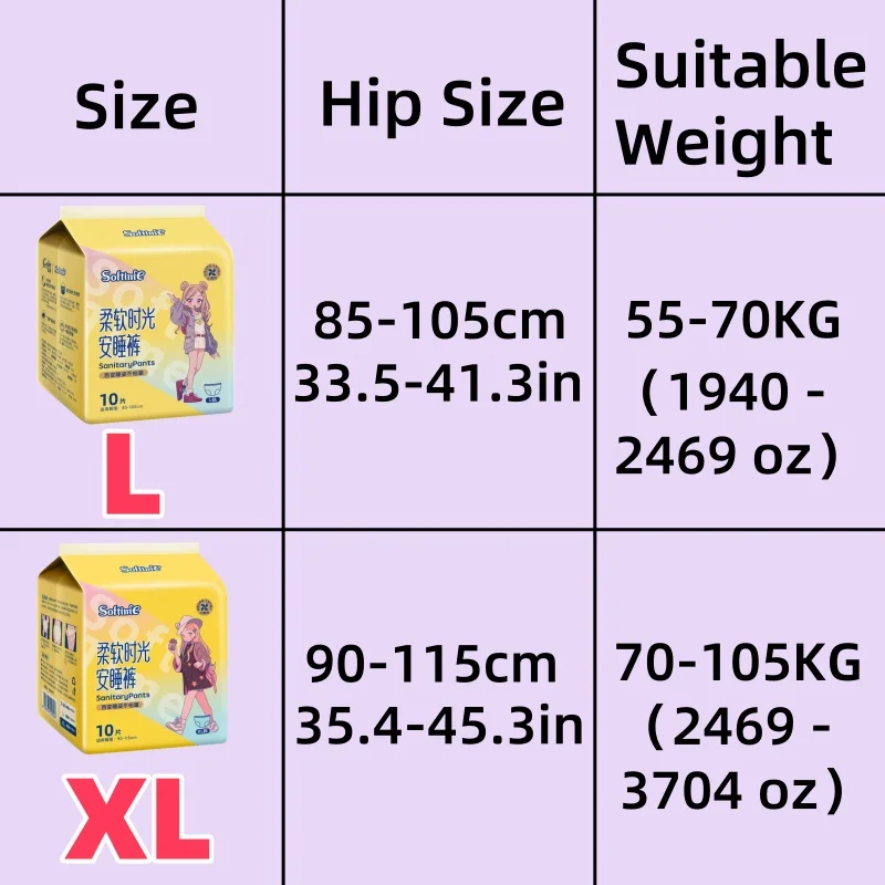 شورت نوم طوال الليل مقاس L (كبير) للنساء - ملابس داخلية مقاومة للتسرب، سراويل داخلية قابلة للسحب ليلاً للراحة #2