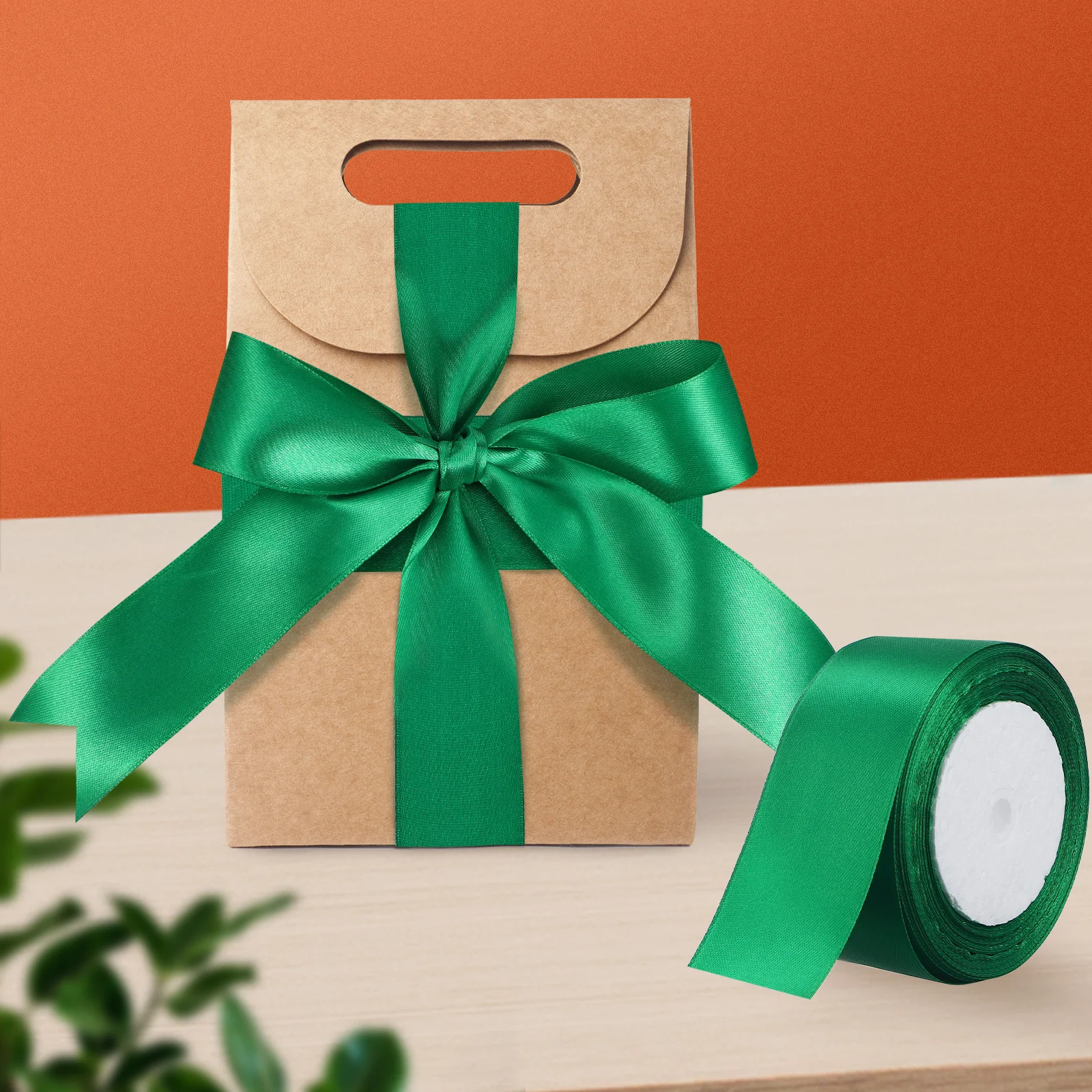 

3 Rolls Ribbon 50mm Wide Double Faced Satin Decorative Green Cloth Present Ribbon For Gift Wrapping Wrapping Supplies Craft DIY