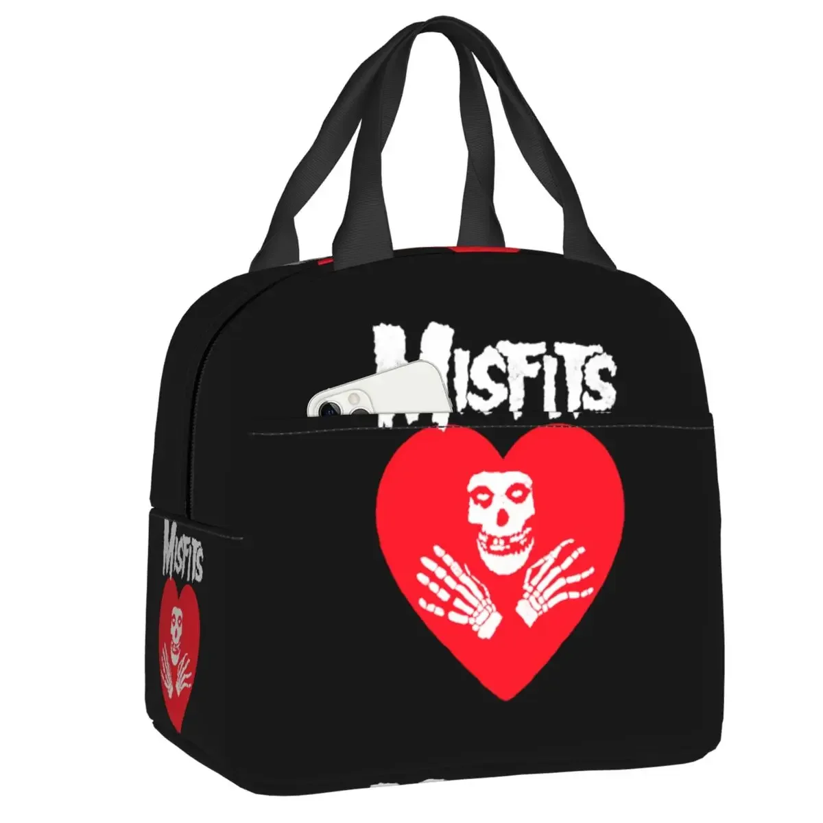 Custom Love Misfits Skull Insulated Lunch Bag for Women Resuable Heavy  Rock Cooler Thermal  Box Office Work School