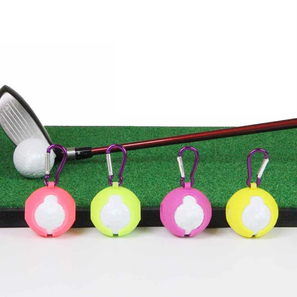 1Pcs Silicone Golf Ball Holder Single Ball Storage Protection Carrier with Aluminum Hook