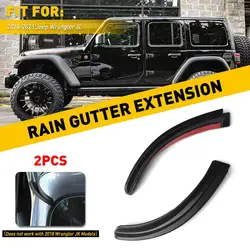 Car Water Rain Gutter Extensão Acessórios, guarda de gotejamento, desvio, canal ABS, desviadores, V6W2, Jeep Wrangler JK, 2pcs