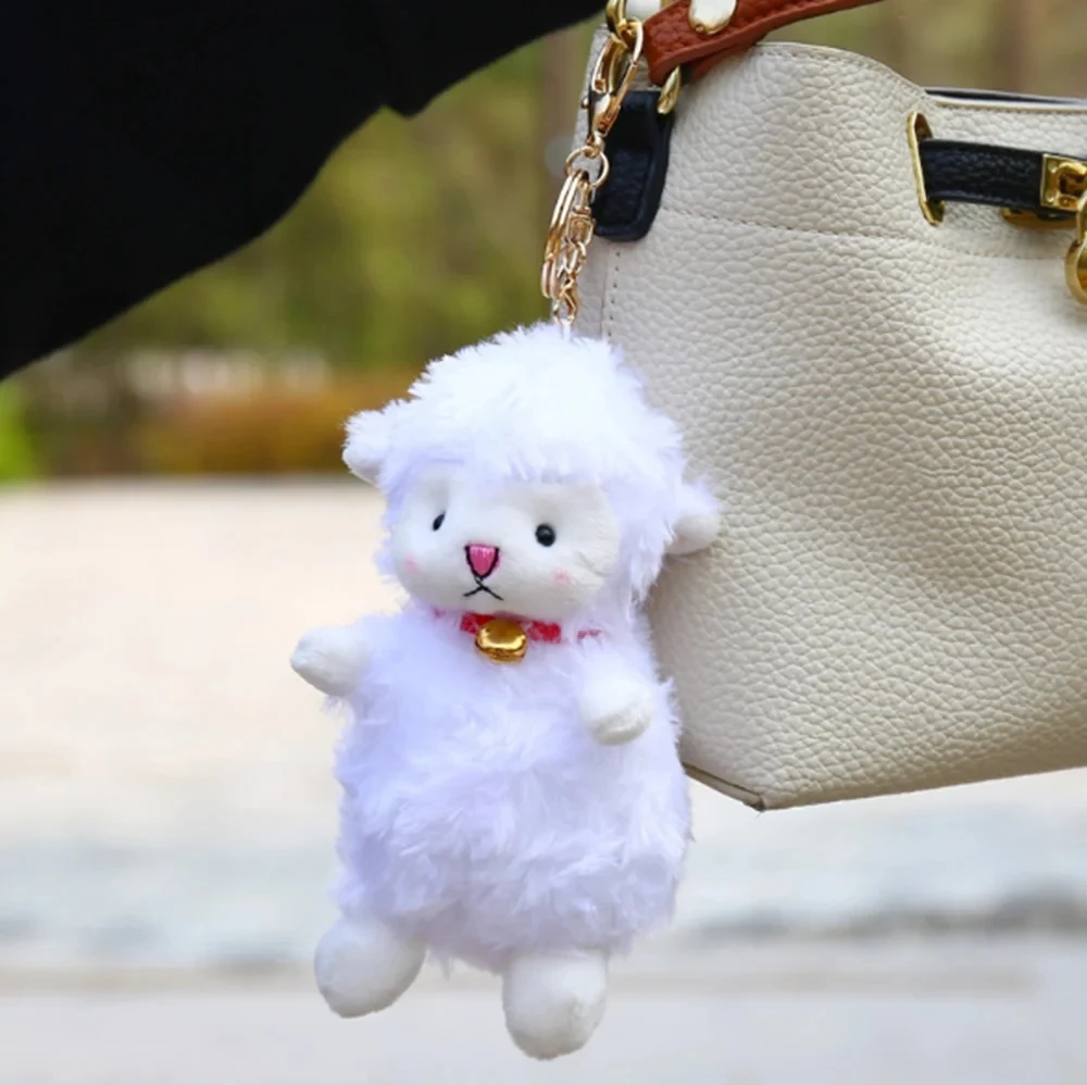 

12cm Lamb Keychain Plush Toy Pendant Cute Lady Baby Pendant Cartoon Sheep Baby Birthday Christmas Gift For Children