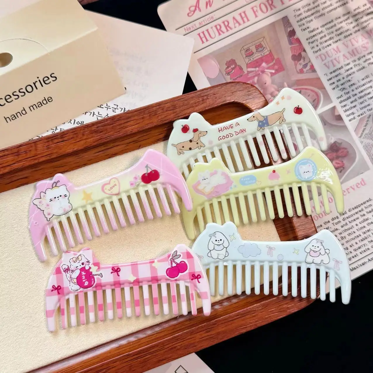 

Puppy Cat Cartoon Comb Hairpin Fun Sweet Cute Bangs Clip Broken Girls Women Headwear Hair Styling Tools Accessories