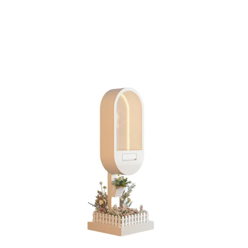 White Metal Flower Telephone Booth Stand for Wedding Decoration for Party Supplies