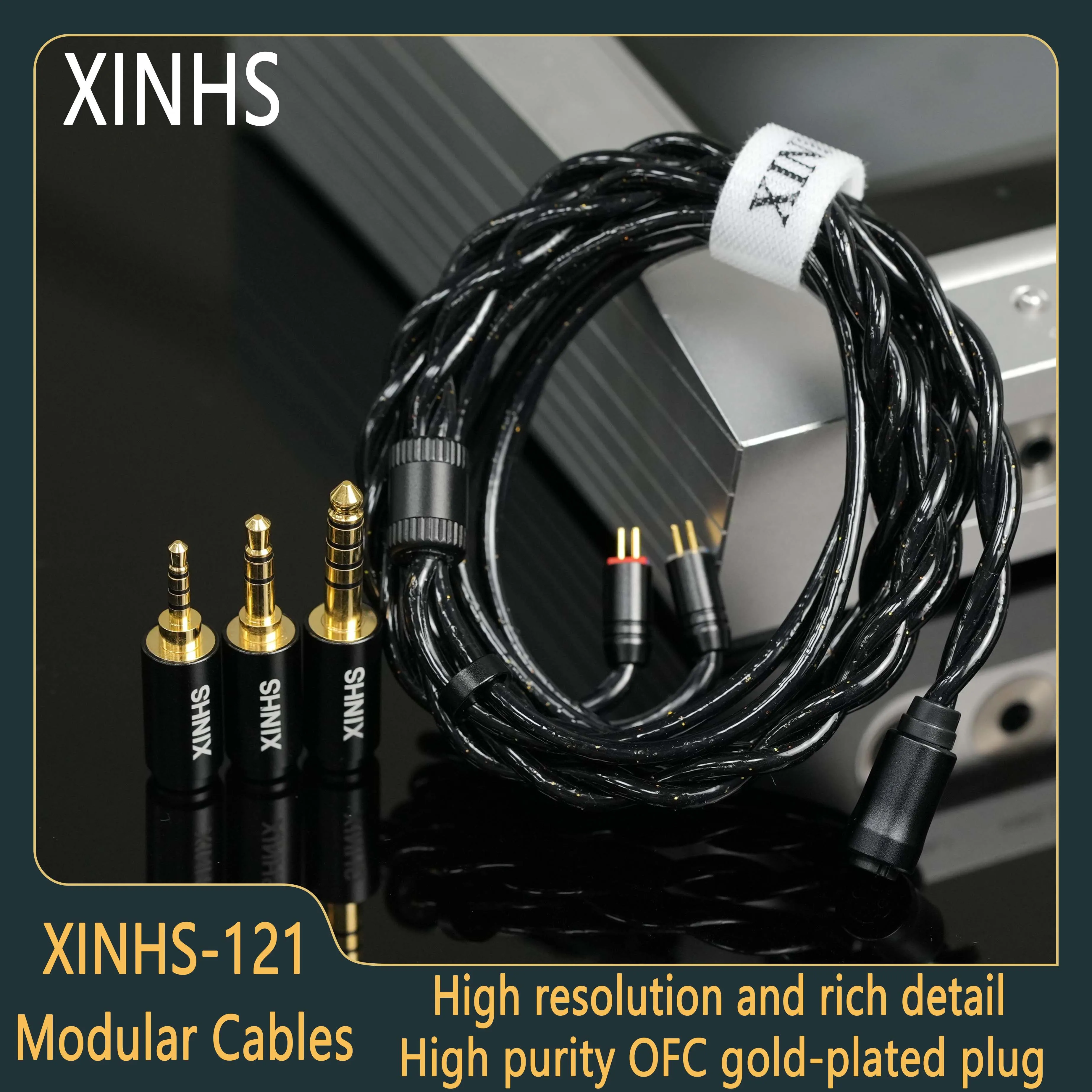 XINHS-121 Multi-Element 2.5mm/3.5mm/4.4mm Modular Headphone Upgrade Cable for MOONDROP DUSK/Meteor/Final Chapter KADENZ/Aria2
