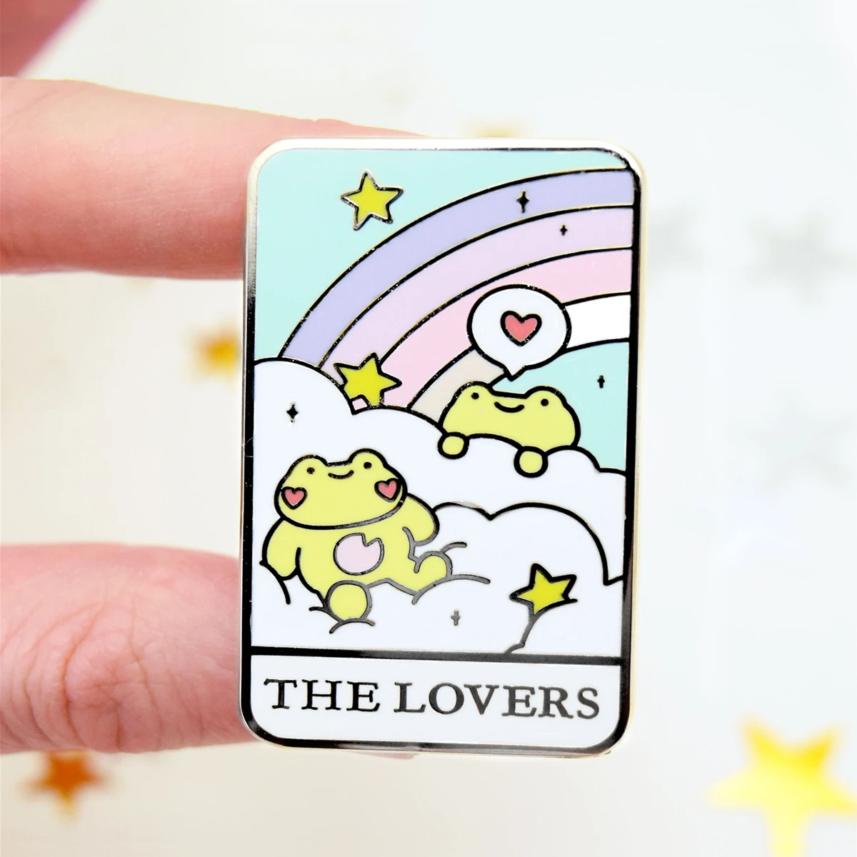 Kawaii Rainbows Frog Hard Enamel Pin Cartoon Cute Frogs Cards Animals Brooch Metal Fashion Lapel Backpack Pin Jewelry Decor Gift