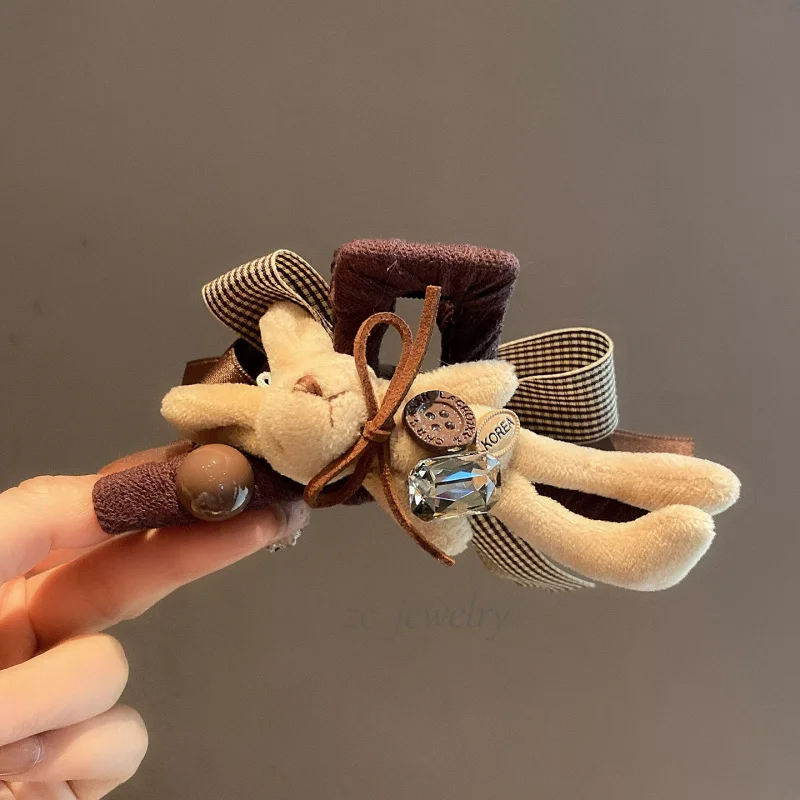 

Autumn and Winter Cute Plush Bunny TemperamentabButterfly Bow Hair Claw Clip for Women, Elegant Back of Head Hair Bun Shark Clip