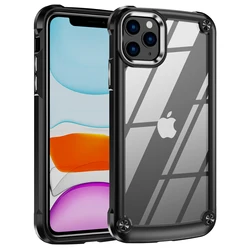 Transparent Armor TPU Soft Case For iPhone 16 15 14 Pro Max 12 13 11 Clear Cover for iPhone XS Max XR X SE 2020 8 7Plus Goggles