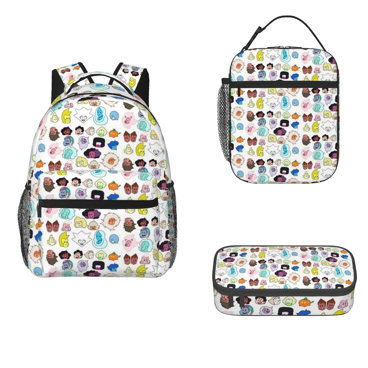 

Steven Universe Heads Backpacks Boys Girls Bookbag Children School Bags Cartoon Kids Rucksack Lunch Bag Pen Bag Three-Piece Set