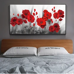 Poppies flower Full drill diamond painting square red flowers 5d diy diamond ricamo diamond mosaic wall art home decor