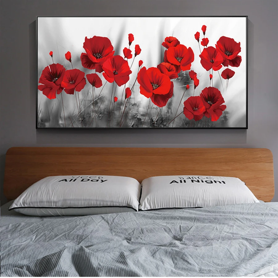 Poppies flower Full drill diamond painting square red flowers 5d diy diamond embroidery diamond mosaic wall art home decor