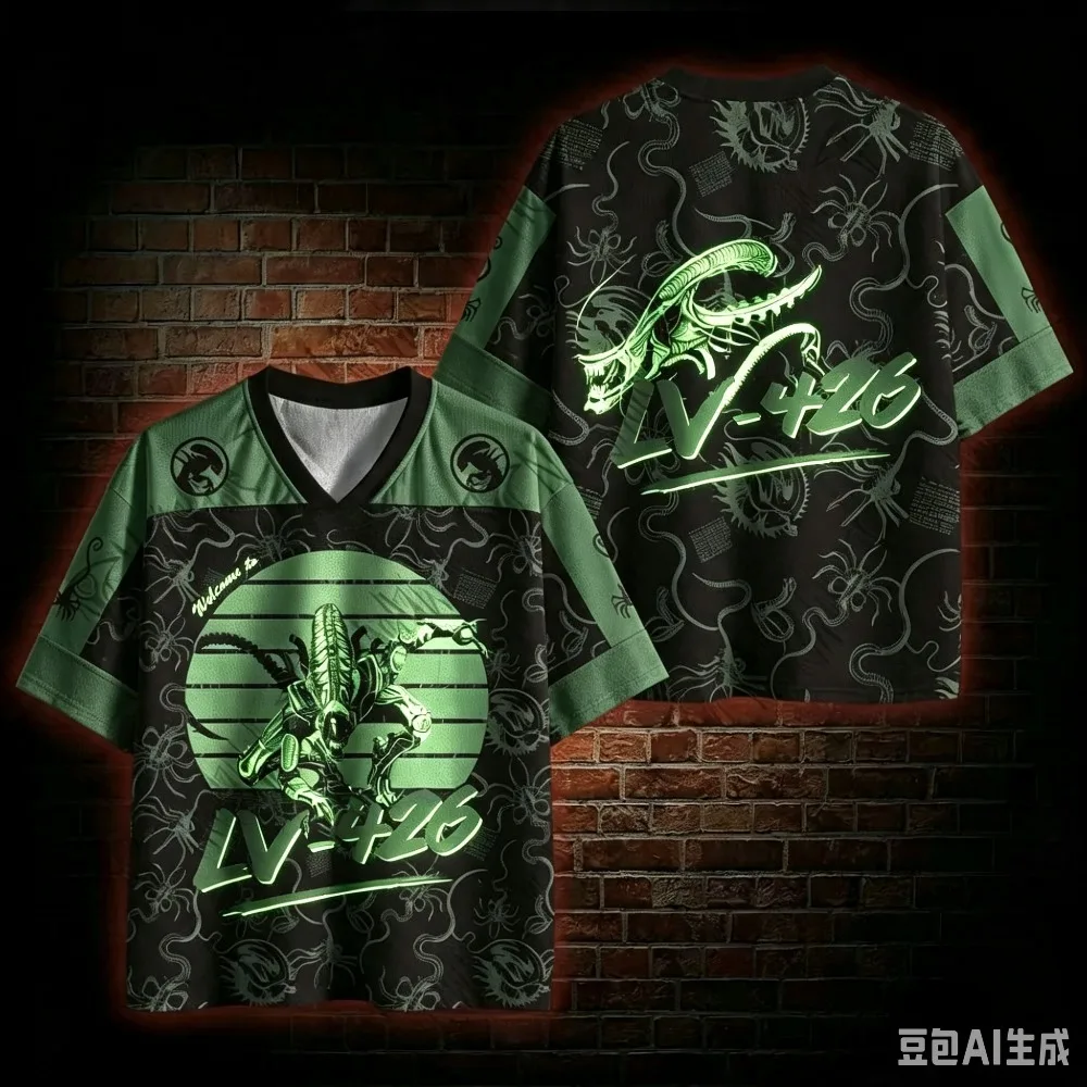 Summer Hot Selling Products Terrifying Dark Series Clothing Trendy Men's Short Sleeves Suitable for Sports and Breathable