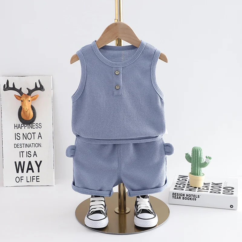 New Summer Baby Girls Clothes Children Boys Casual Vest Shorts 2Pcs/Sets Infant Outfits Toddler Sports Costume Kids Tracksuits