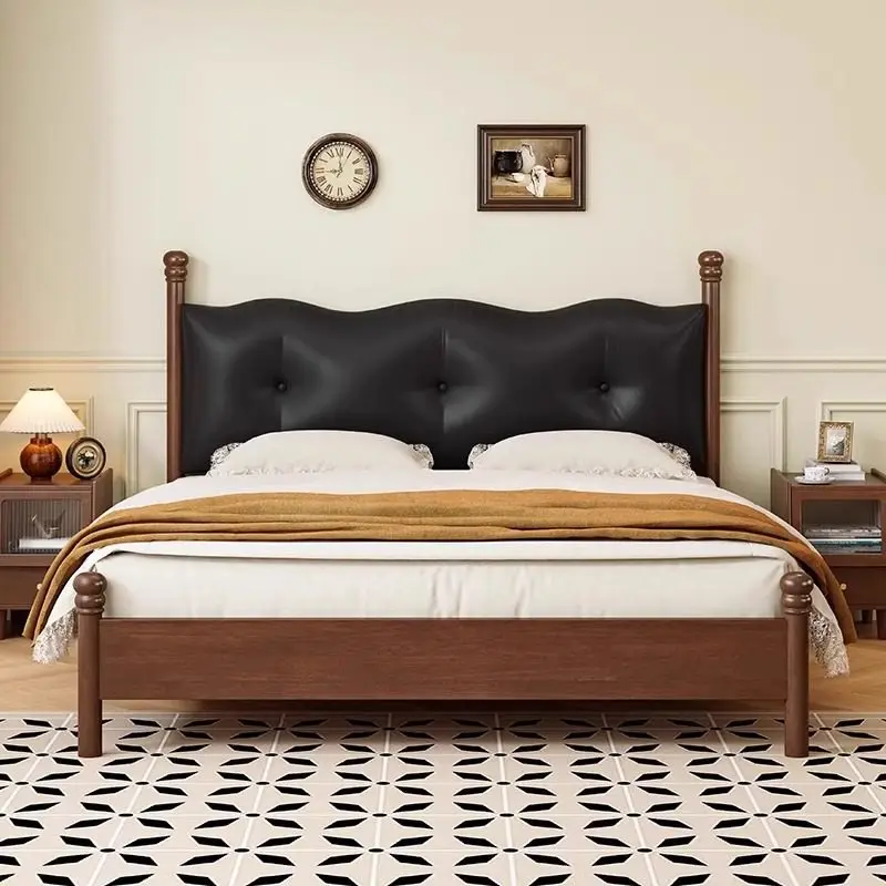 

Black Designs Double Bed Decoration Elegant Soft Wooden Japanese Double Bed Luxury Modern Adults Cama Queen Bedrooms Furniture