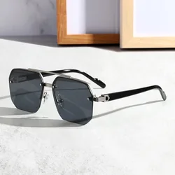 Fashion Half Frame Sunglasses Men Women Classic Big Business Sun Glasses Male Trendy Driving Shades