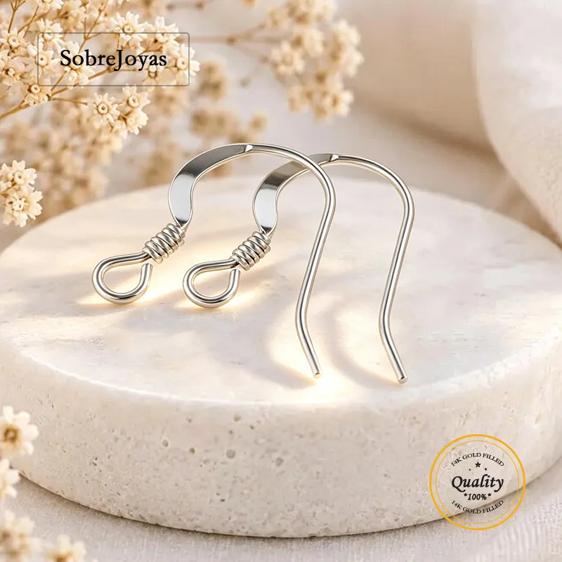 925 Sterling Silver Ear Wire Flat w/Coil (0.61mm) Silver Ear Wire for Jewelry Making Earrings Accessories Clasps for Jewelry DIY