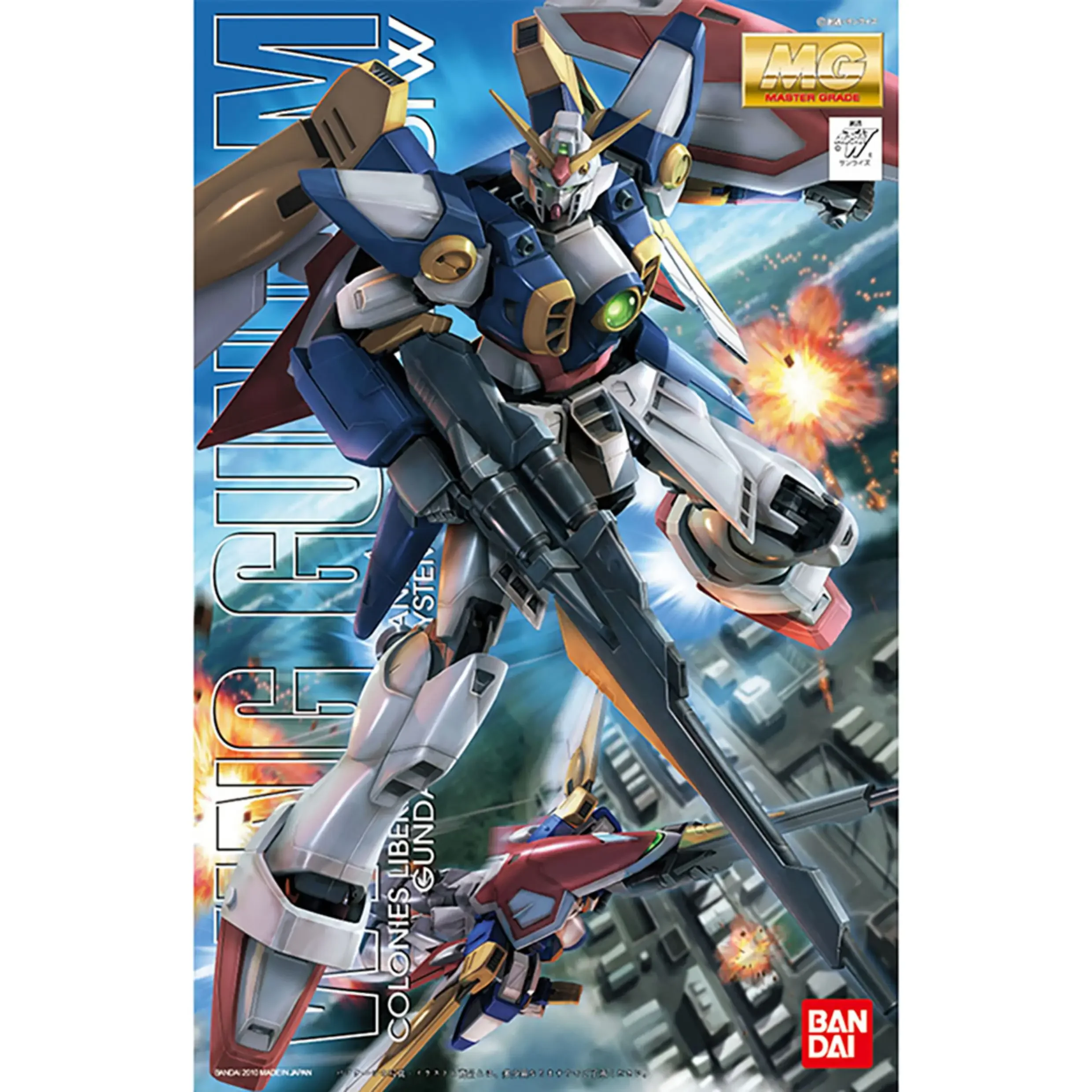 Original Bandai 1/100 MG XXXG-01W Wing Gundam Assembled Model MG Figure Standard Model TV Anime Version Collectible Ornaments