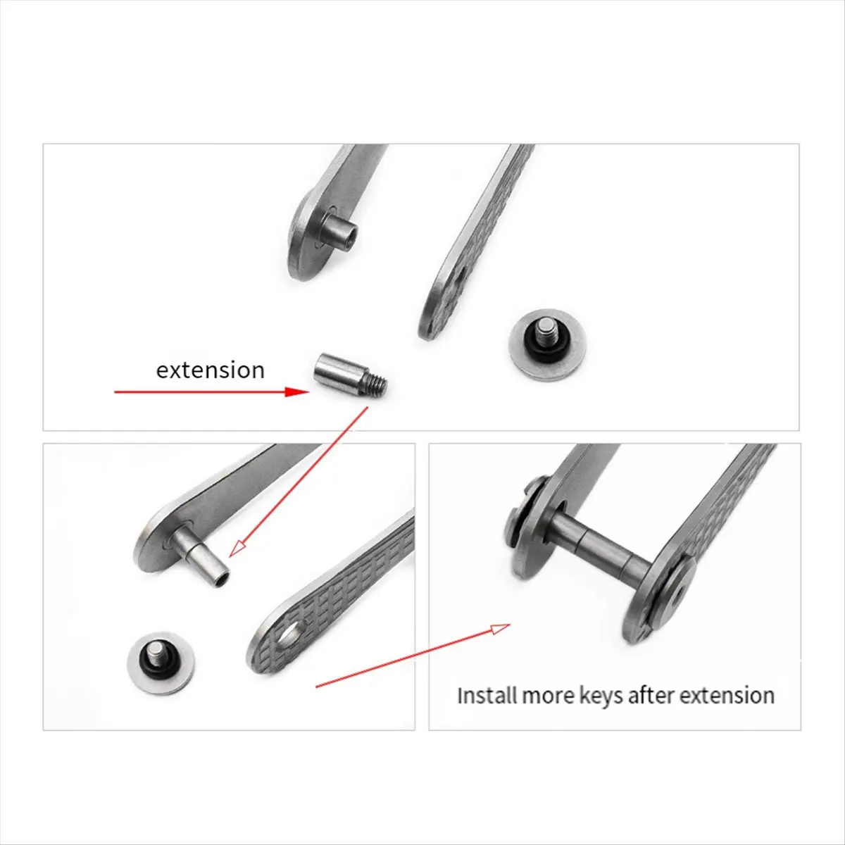 ABFW Titanium Alloy Key Organizer Men's Mini Key Clip Car Key Bag Waist Hanging Key Chain Hook